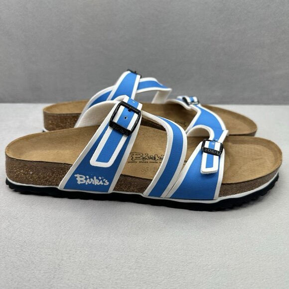 Birkenstock Birki's Salina Womens Size 9 Sandals Blue Birko-Flor Double Buckle - Picture 1 of 8